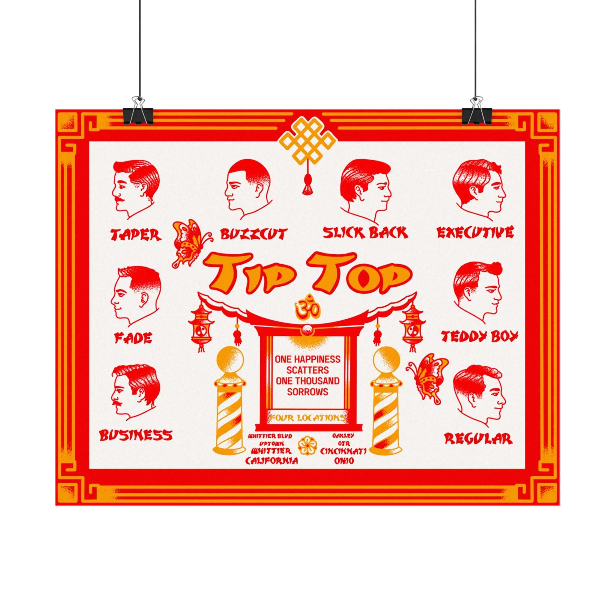 Tiger Driver x Tip Top Vintage Barber Hairstyles Poster — Matte Watercolor - alternate view