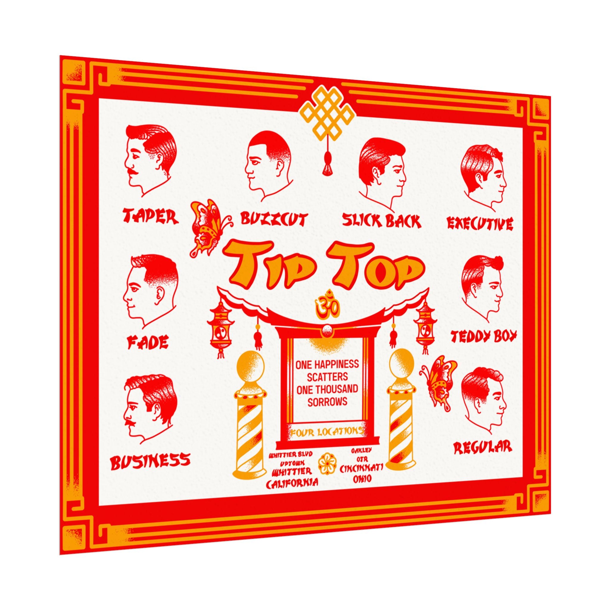 Tiger Driver x Tip Top Vintage Barber Hairstyles Poster — Matte Watercolor - alternate view